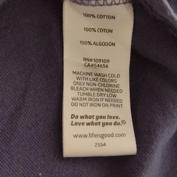 Beautiful blue Life is Good  crusher tee, sz XS - Picture 8 of 12